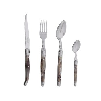 Couverts de table Jean Dubost Laguiole façon corne flammée fabriqués en France