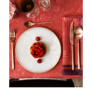 Couverts de table Jean Dubost Anuradha copper, linge de table Le Jacquard français