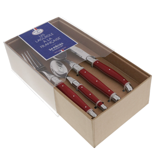 Ménagère Laguiole Jean Dubost Les Laguiole à la française® couleur rouge