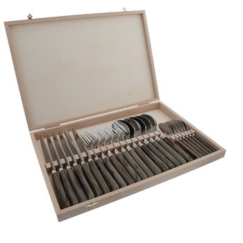 Jean Dubost couverts Anglais façon corne flammée en coffret 24p