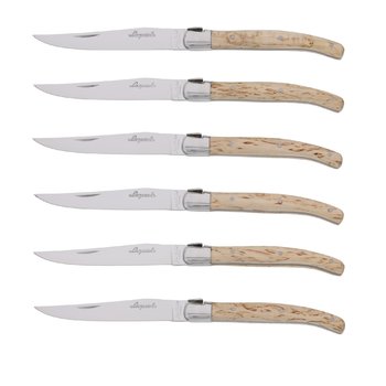 Couteaux Jean Dubost Laguiole manche bouleau de Norv&egrave;ge, fabriqu&eacute;s en France