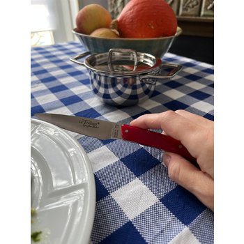 Couteau Jean Dubost Le Thiers 2.0 manche acrylique rouge fabriqu&eacute; en France