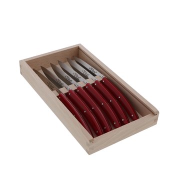 Coffret 6 couteaux Jean Dubost Le Thiers 2.0 manche acrylique rouge made in France