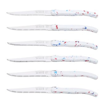 Couteaux steak Jean Dubost Laguiole Sense collection Elysee, fabriqu&eacute; en France