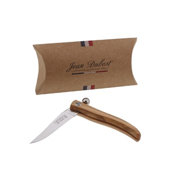 Jean Dubost Laguiole sph&egrave;re couteau de poche manche olivier made in France