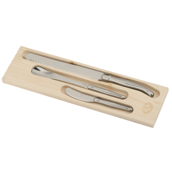 Coffret 3 pièces petit déjeuner Laguiole tout inox